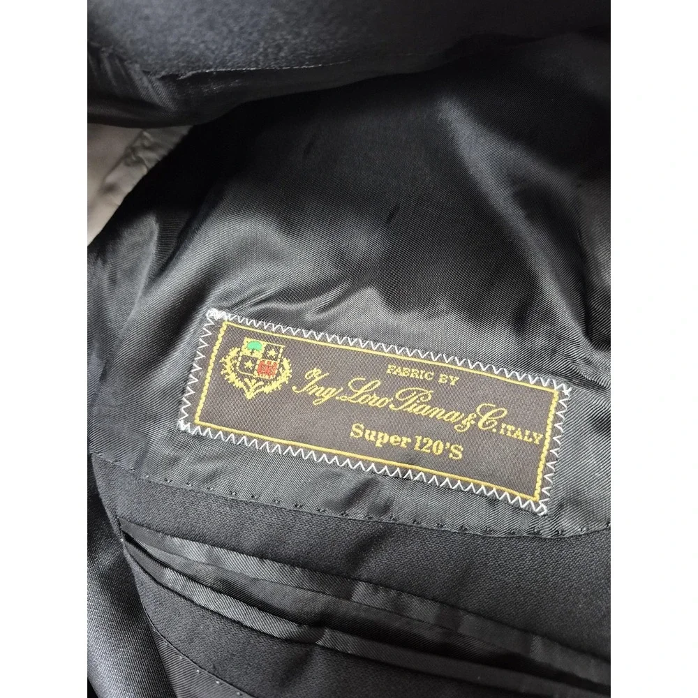 Loro Piana Lubiam Tuxedo Jacket Mens 48R Black Super 120s Wool 3 Button Italy